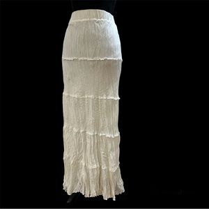 White Boho Peasant Maxi Skirt